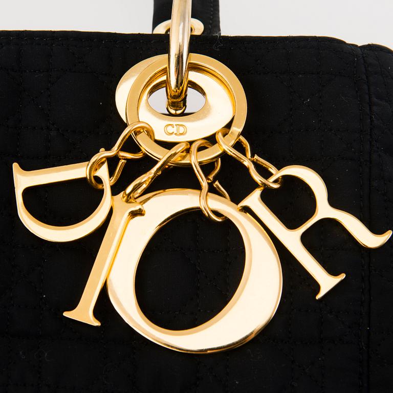 CHRISTIAN DIOR Lady Dior Handbag and Two Pairs of Tribal Earrings.