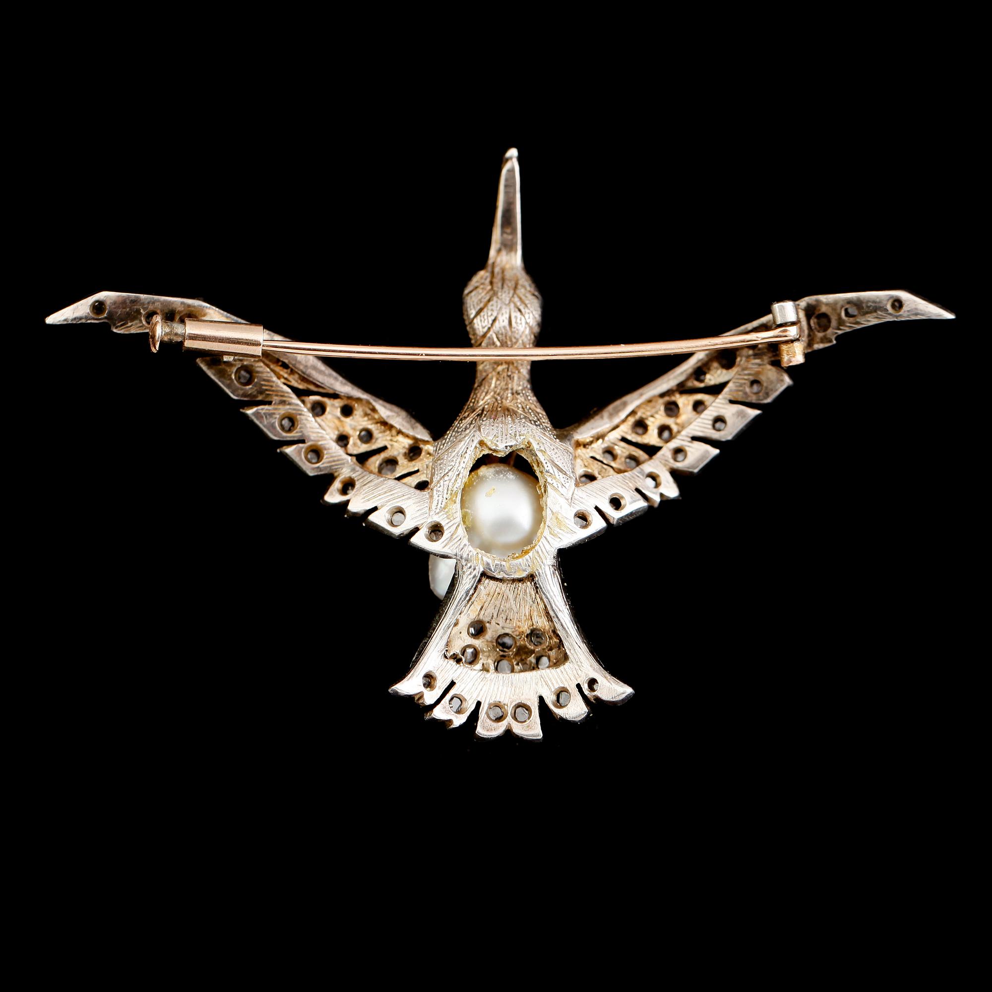 BROSCH, silver, rosenslipade diamanter, 1900-talets första hälft.