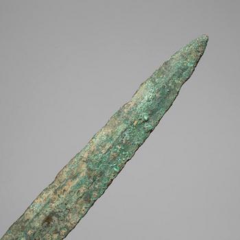 A Luristan bronze sword.