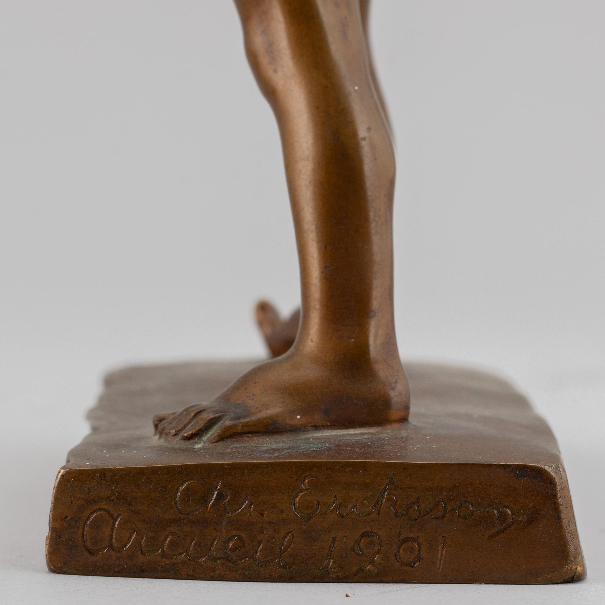 CHRISTIAN ERIKSSON, sculpture, bronze, signed Arcueil and dated 1901.