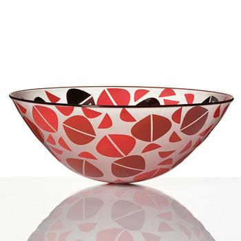 Klas-Göran Tinbäck, a unique glass bowl, own workshop, Sweden 1996.