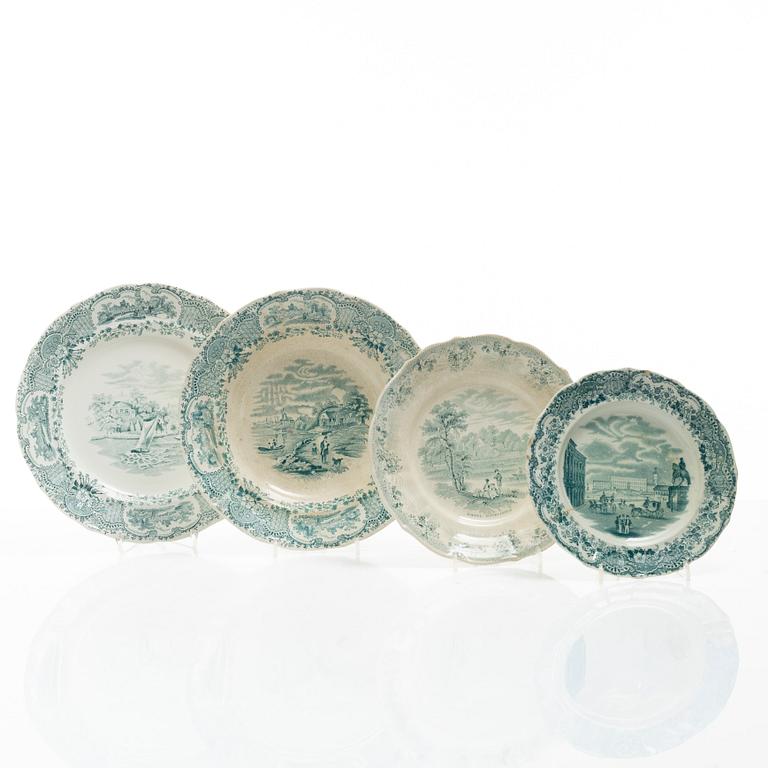 Dinner service, 56 pieces, "Kungliga Djurgården" and "Royal Scenery", Gustavsberg, late 19th century - early 20th century.