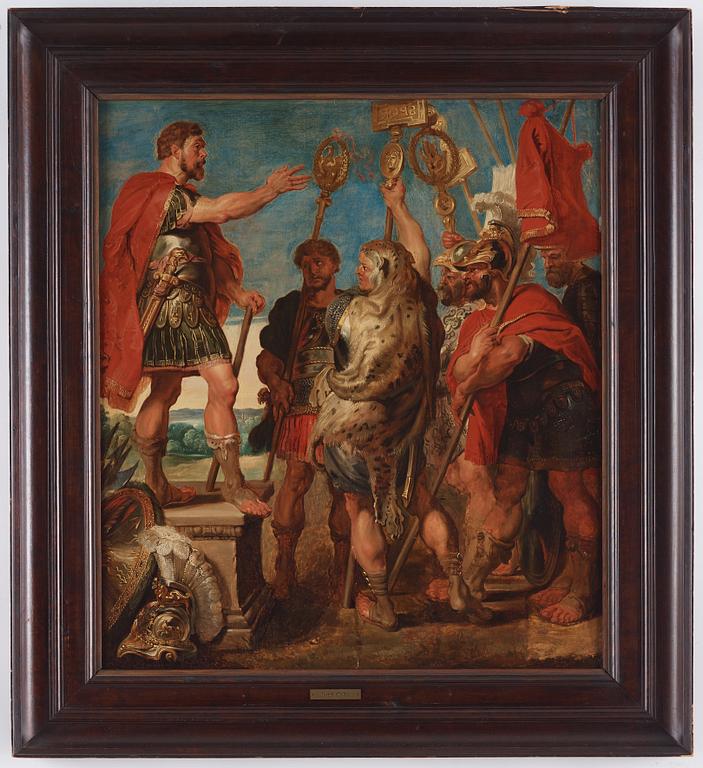 Peter Paul Rubens Hans skola, Decius Mus berättar om sin dröm på slagfältet.