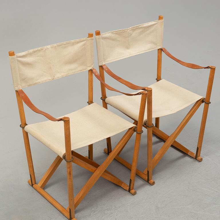 Mogens Koch, a set of four folding chairs, Kado, late 20th century.