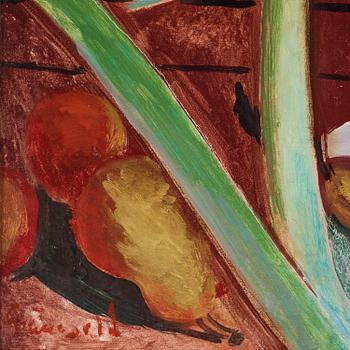 Isaac Grünewald, Stilleben med amaryllis och frukter.