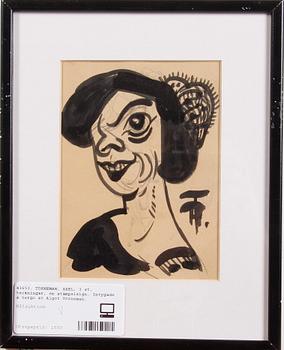 TÖRNEMAN, AXEL, 3 st, teckningar, en stämpelsign. Intygade á tergo av Algot Törneman.