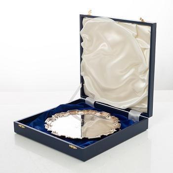 An English silver salver, mark of Carr's of Sheffield Ltd, Sheffield, 1998.