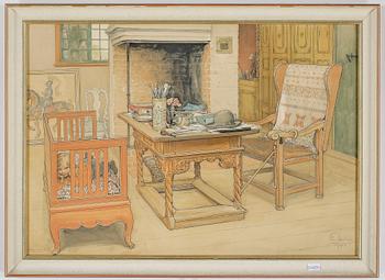 Carl Larsson · CARL LARSSON, efter, färglitografi, "Tittut", utgiven av Idun, Stockholm, signerad i trycket.