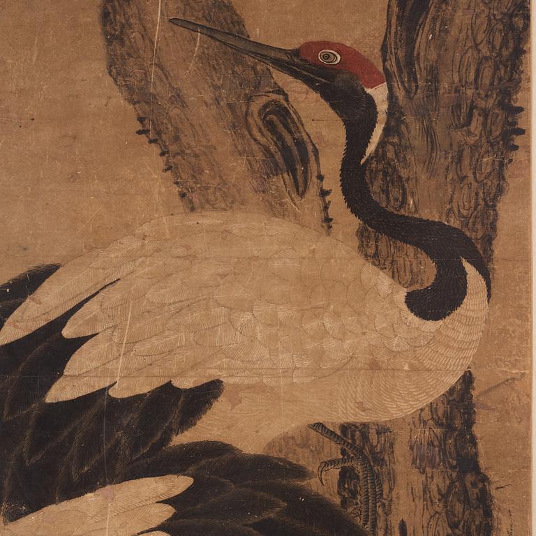 A scroll painting, ink and colour on paper, Qing dynasty.