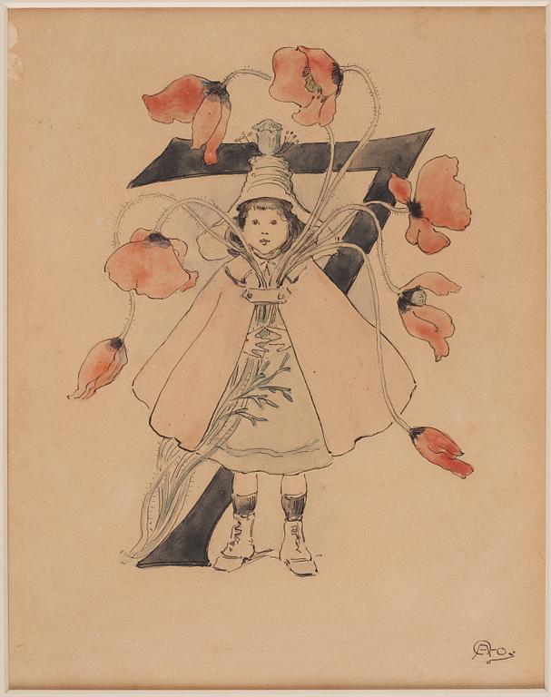 Ottilia Adelborg, "Blomstersiffror med rim", 20 + 1 pcs.