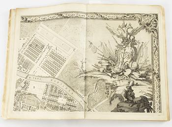 The rare Makhaev wall map of St. Petersburg, with other views and maps, 1753, 1741 and 1739.