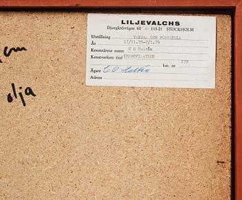 CO Hultén, olja på duk uppklistrad på pannå, signerad och utförd 1955.