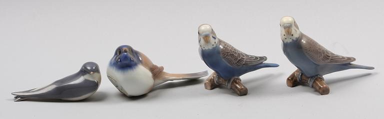 FIGURINER, 4 st. Porslin. Bing & Gröndahl och Kunglig dansk.