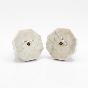 Märta af Ekenstam, ljusstakar, ett par, silver, Malmö, 1919.