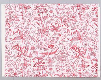 TEXTIL, trevira, "Grazia Grande", Stig Lindberg, Ljungbergs, 2000-tal. Ca 902 x 151 cm.