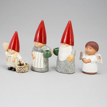 A set of four stoneware figurines by Lisa Larson for Gustavsberg.