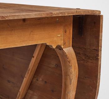 A Swedish rococo pine gate-leg table, later part 18th century,.