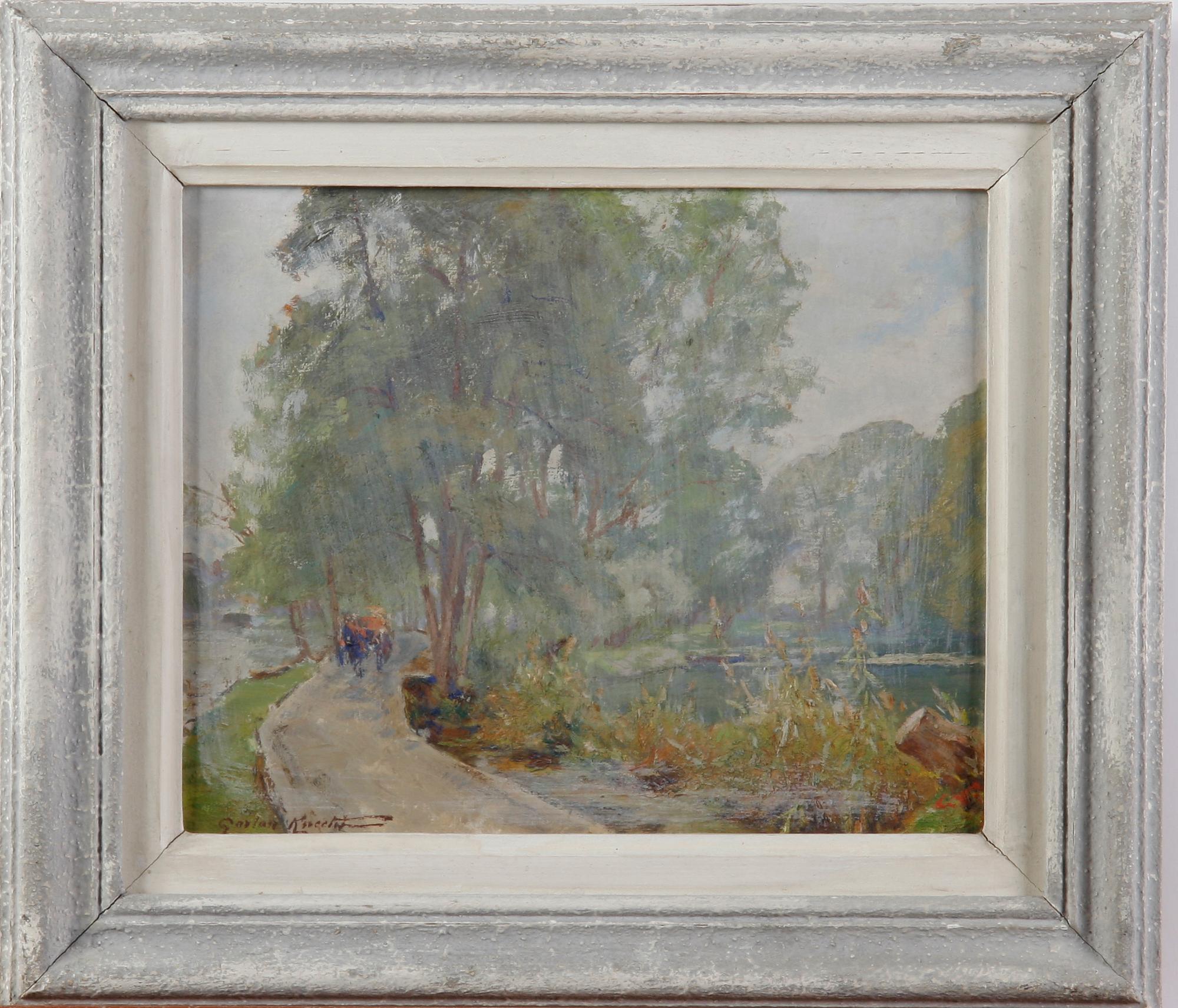 KNECHT, GASTON. Olja på pannå. Sign.