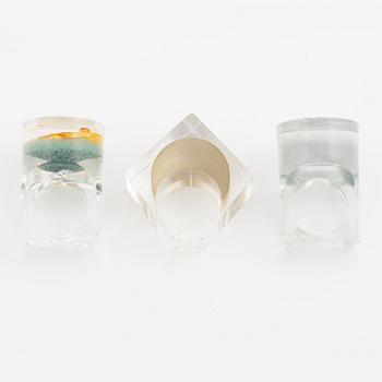 Siv Lagerström, three acrylic rings, 1970s.