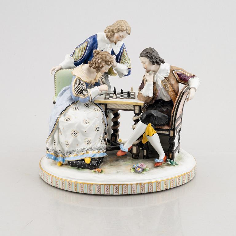 A porcelain figurine group, Ludwigsburg-like mark, around 1900.