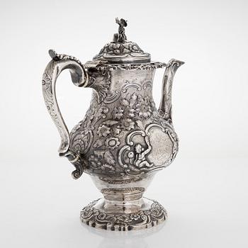 Joseph Angell, te- och kaffeservis, sterlingsilver, 7 delar, London 1817-1823.