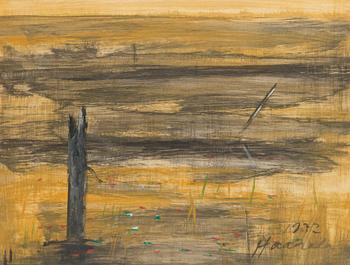 Olavi Haarala, oil and mixed media on paper, signed and dated 1972.