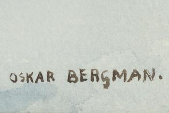 Oskar Bergman, watercolour, signed.