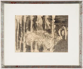 Siri Derkert, ink and charcoal on paper, signed.