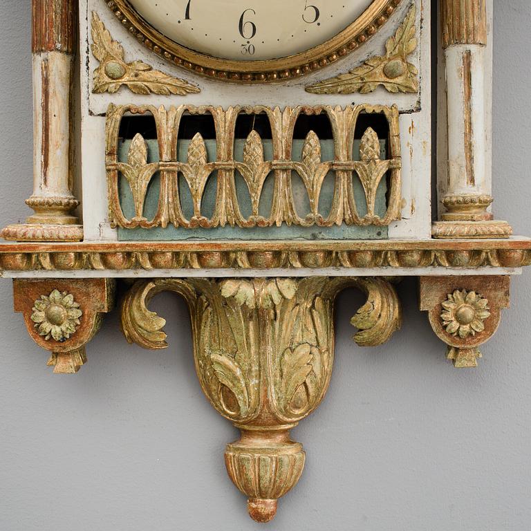 A late Gustavian wall clock by Per Henrik Beurling. (Stockholm 1783-1806).