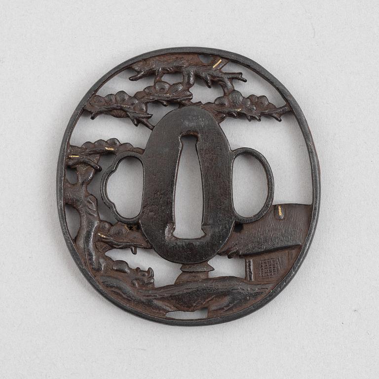 Tsuba, Japan, mei Nobumasa Junin Saku, Edo
 omkring 1780.