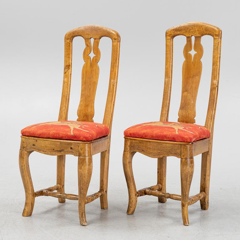 A pair of late Baroque chairs, 18th century.