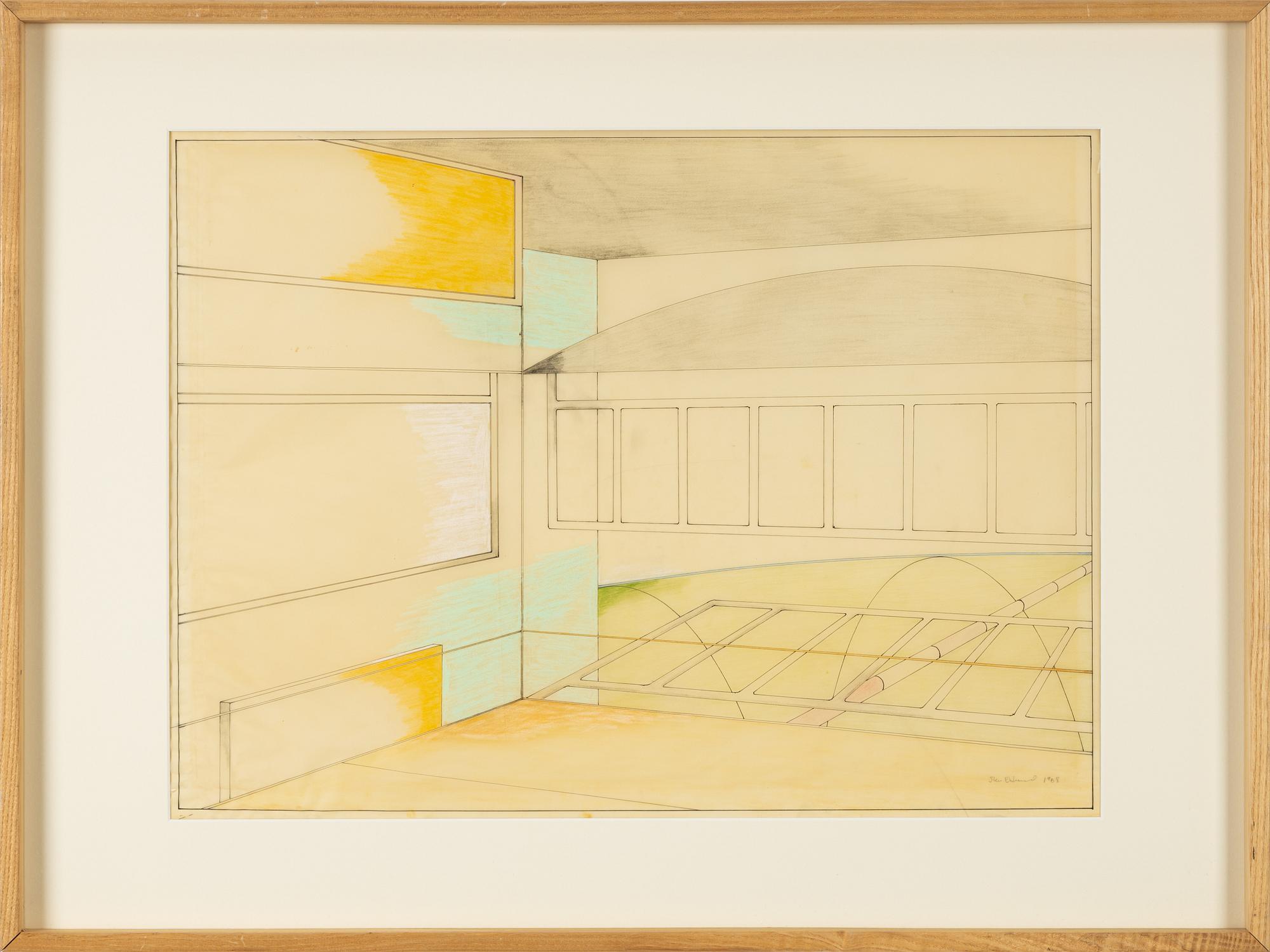 Sten Eklund, tusch ock krita, signerad och daterad 1968.