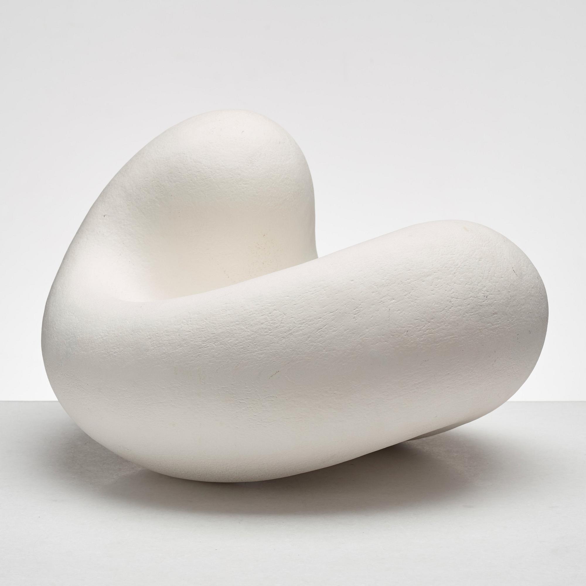 Eva Hild, a white stoneware sculpture, "Bumling" series, Sweden 1999.