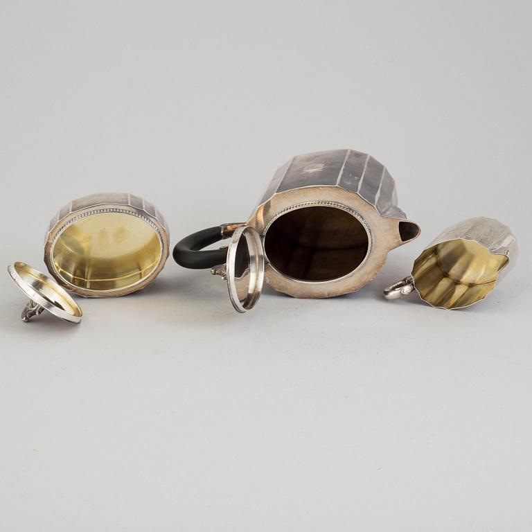 Three pieces silver coffee set from Karl Anderson, Stockholm, 1940-41.