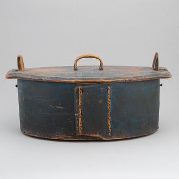 A 19th century large painted wooden box.