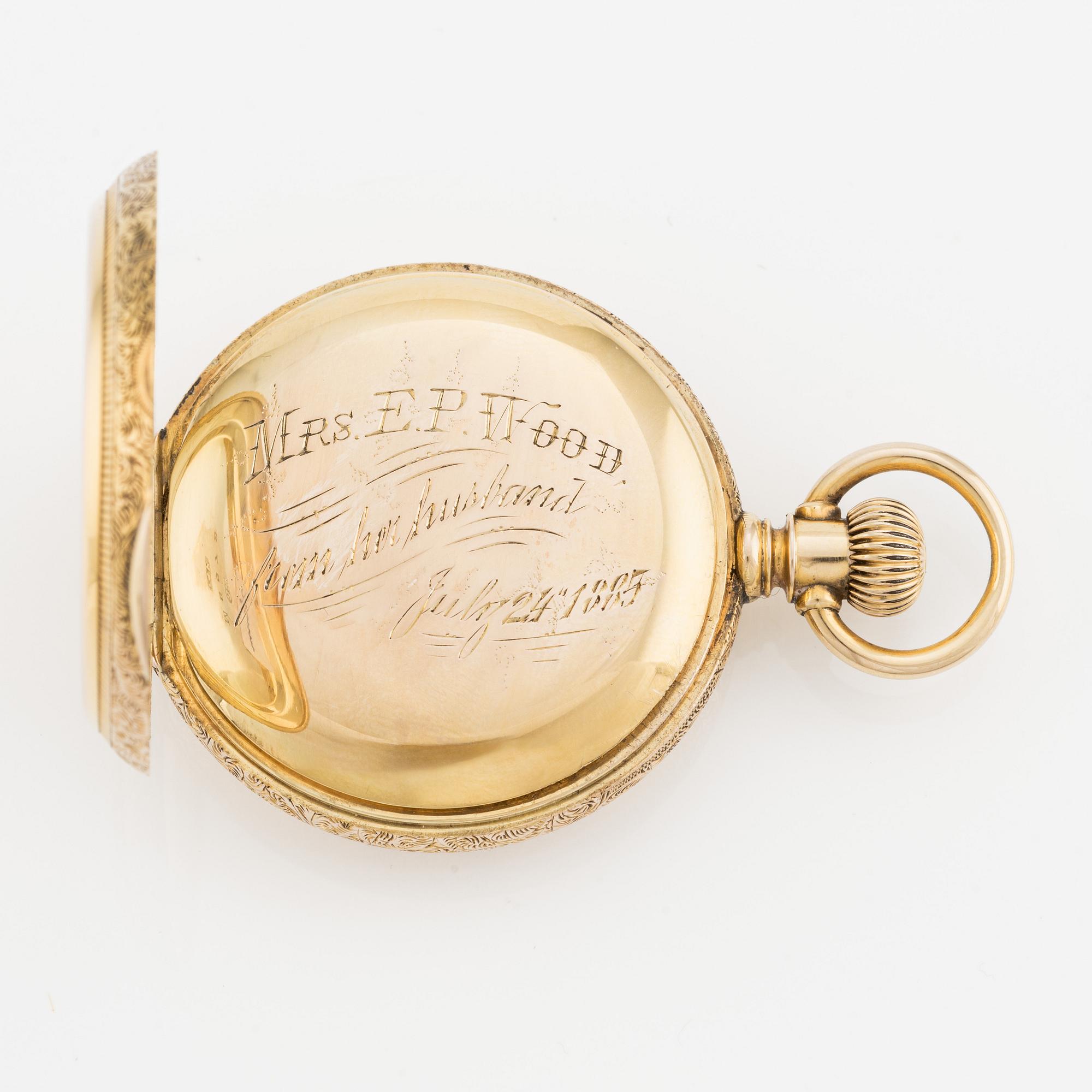 Waltham, pocket watch, hunter case, 42 mm.