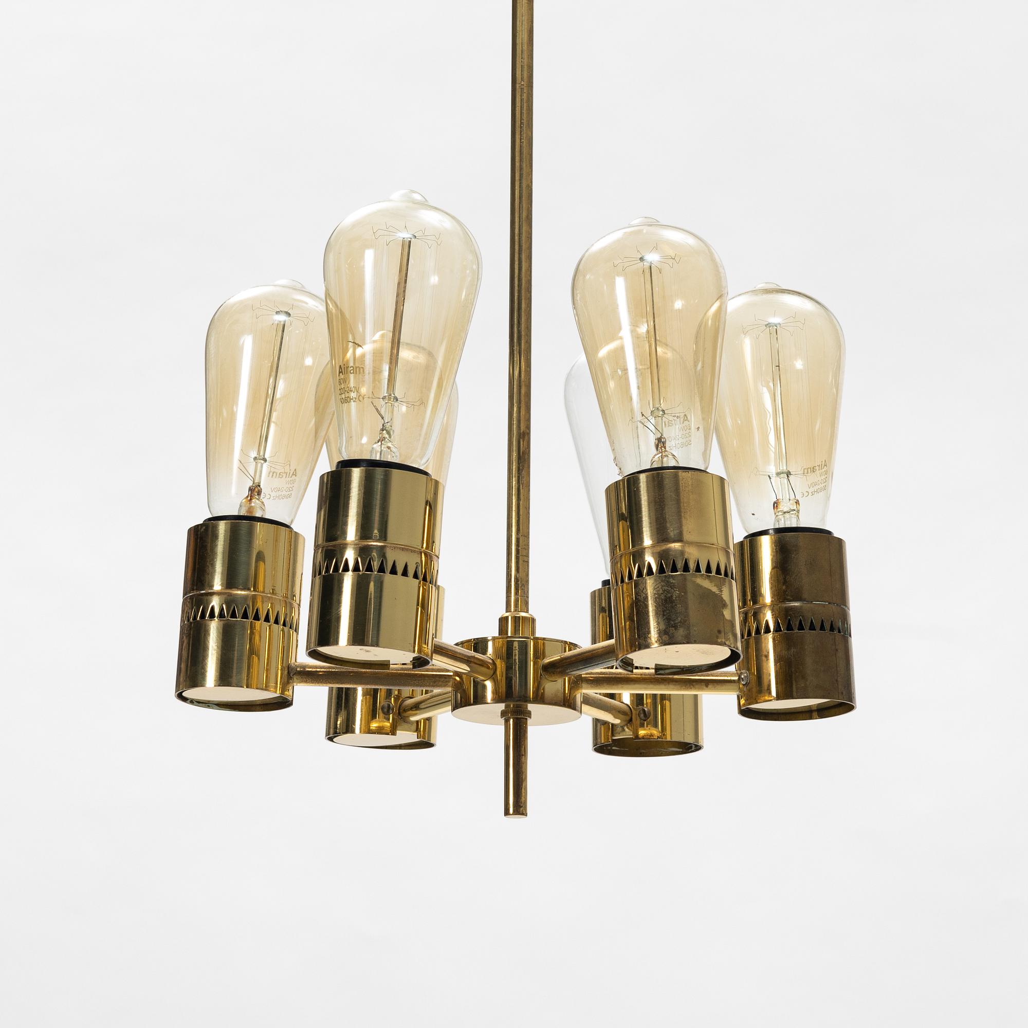 Hans-Agne Jakobsson, a brass ceiling lamp, Hans-Agne Jacobsson AB, Markaryd.