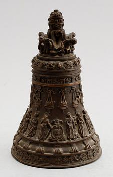 BORDSKLOCKA, brons, 1800-/1900-tal.