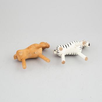Two wooden figurines by Kay Bojesen, Denmark.
