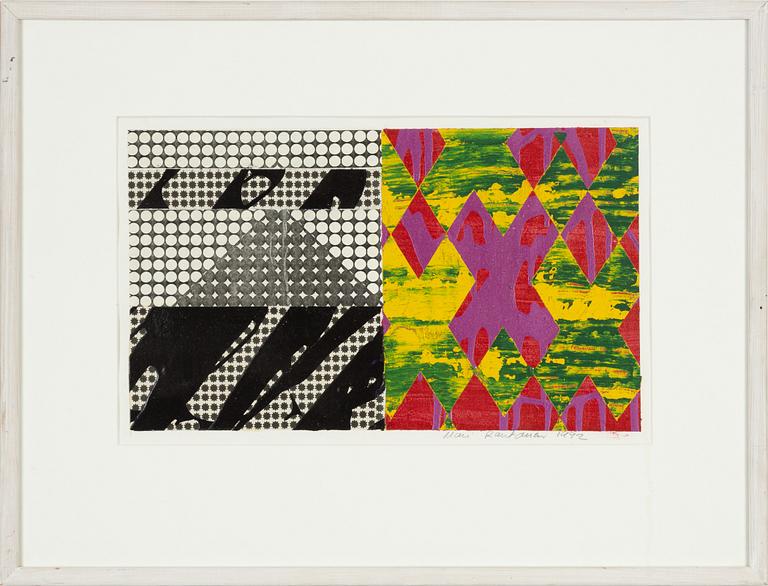 Mari Rantanen, monotypi, signed and dated 1992.