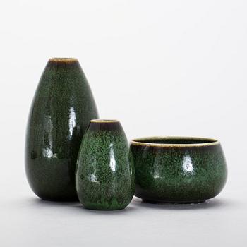 VASER samt SKÅL, stengods, Carl-Harry Stålhane, Rörstrand, 1960-tal.