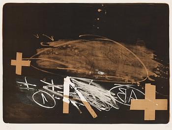 198A. ANTONI TÀPIES, färglitografi, 1974, signerad i blyerts och numrerad 15/90, tryckt och utgiven av av Erker-Presse.