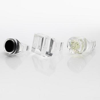 Siv Lagerström, three acrylic rings, 1970s.
