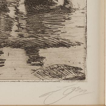 ANDERS ZORN, etsning, 1916, signerad med blyerts.