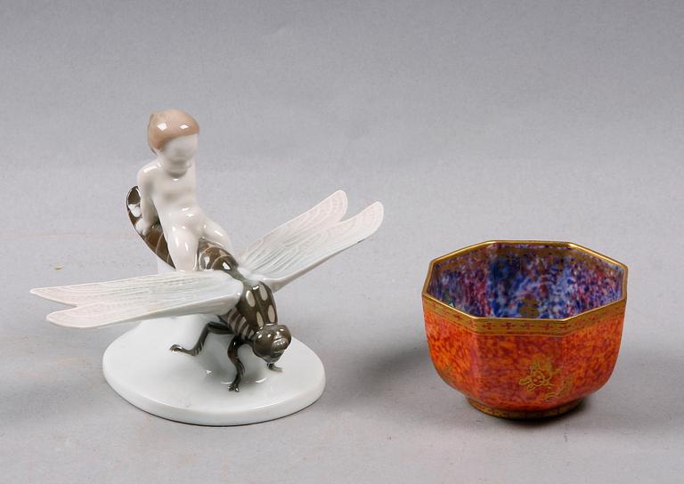 SKÅL samt FIGURIN, porslin, Wedgwood samt Rosenthal.