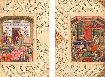 752. Two Mughal album pages, India, 18th Century.