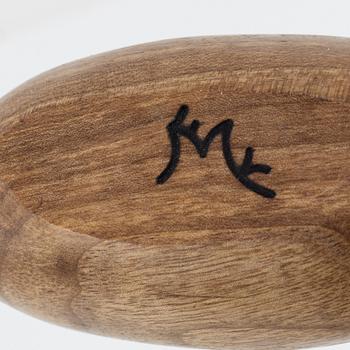Magnus Ek, a set of four walnut wood canapé holders for Oaxen Krog.