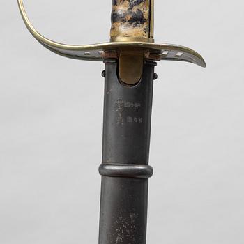 Sabre, Swedish, for the cavalry 1867-93 with scabbard.