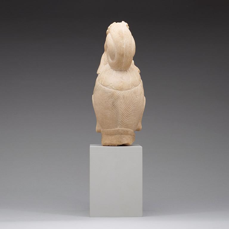 BODHISATTVA, marmor, Tang-stil,  troligen 1700-tal.
