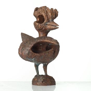 Tyra Lundgren, a bronze sculpture of a bird, Sweden, dated 1972.